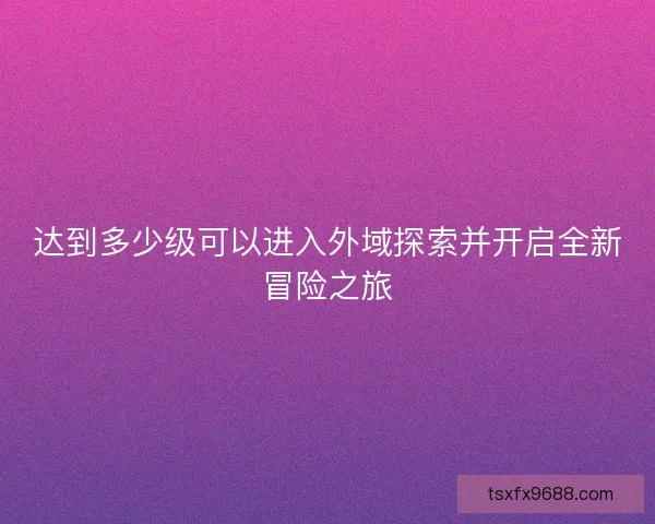 达到多少级可以进入外域探索并开启全新冒险之旅
