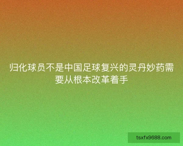 归化球员不是中国足球复兴的灵丹妙药需要从根本改革着手
