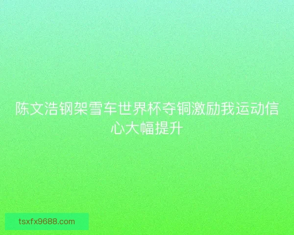 陈文浩钢架雪车世界杯夺铜激励我运动信心大幅提升