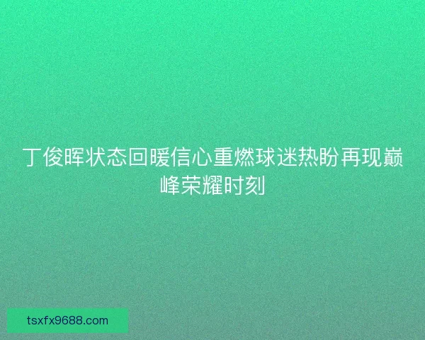 丁俊晖状态回暖信心重燃球迷热盼再现巅峰荣耀时刻 丁俊晖状态回暖信心重燃球迷热盼再现巅峰荣耀时刻
